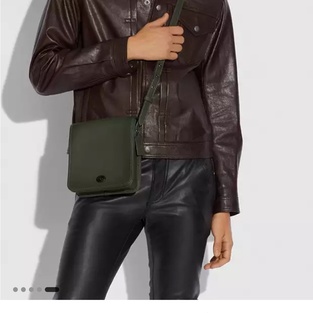 Coach Dark Green Leather Crossbody Bag - Picture 2 of 15